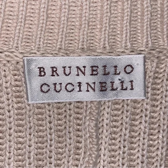 BRUNELLO CUCINELLI Asymmetrical Paillette Cardigan Cotton Silk Linen S sweater - Picture 4 of 5
